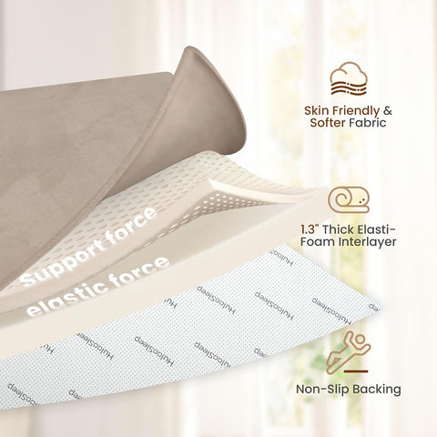 Baby Play Mat for Floor,1.3" Thick Foam 59"×59" Playpen Mat for Tummy Time,Non-Toxic Certified Water Repellent Soft Coral Velvet for Toddler,Infant,Kids,Non-Slip Backing Safe for Crawling (Beige)