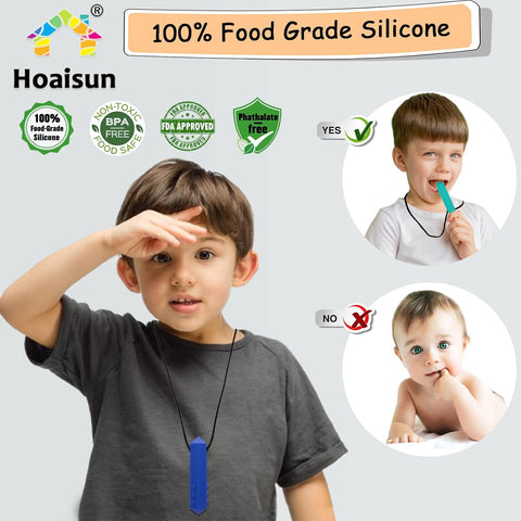 Chewy Necklace Sensory Boys and Girls, 8 Pack Autism Chew Toys for Kids