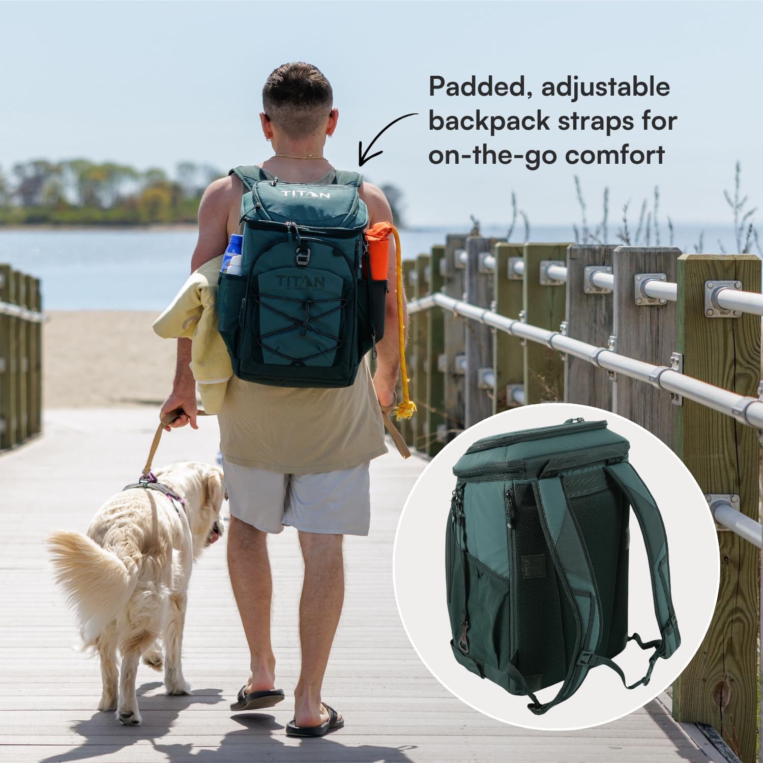 Titan Deep Freeze Ice Wall Backpack Cooler 30 Can Cooler Bag with Ice Packs