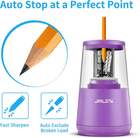JARLINK Electric Pencil Sharpener, Heavy Duty Helical Blade, Auto Stop