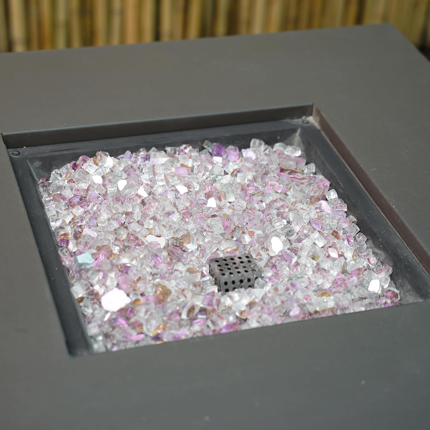 Skyflame Rose Gold Reflective Fire Pit Glass Rocks for Fireplace Fire Pit