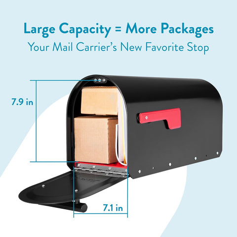 Architectural Mailboxes Sequoia Post Mount Mailbox, Black, Large