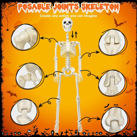 Halloween Decorations Outdoor 36 Inch Realistic Posable Skeleton With Dog