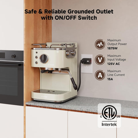 [ETL Listed] Cable Matters 3-Pack Grounded Outlet Switch, Black