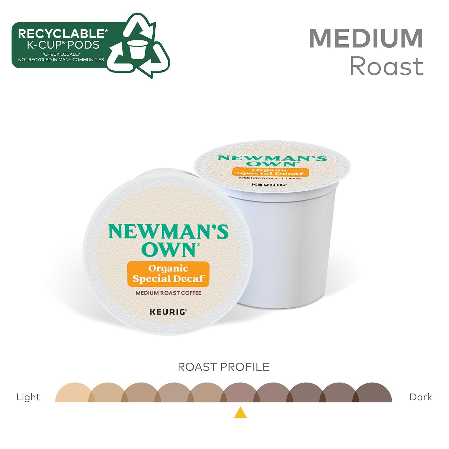 Newman's Own Organics Special Blend Decaf, Single-Serve Keurig K-Cup Pods, Medium Roast Coffee Pods, 96 Count