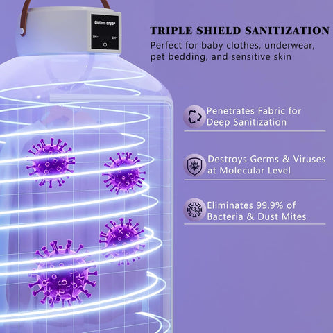 Portable Clothes Dryer, 600W Compact Foldable Mini Dryer Machine