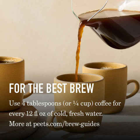 Peet's Coffee, Dark Roast Ground Coffee, 100% Arabica Coffee - French Roast 63 Ounces (6 Bags of 10.5 Ounces)