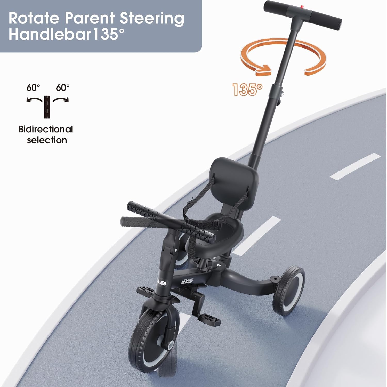 newyoo TR007 5-in-1 Tricycle for Toddlers 1-3, Toddler Bike, Birthday Gift