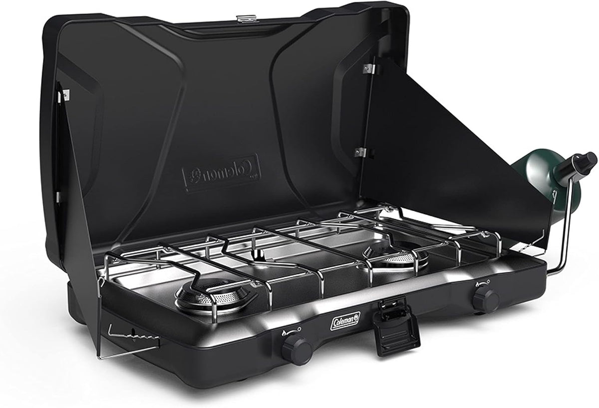 Coleman Triton 2-Burner Propane Stove, Portable Camping Cooktop