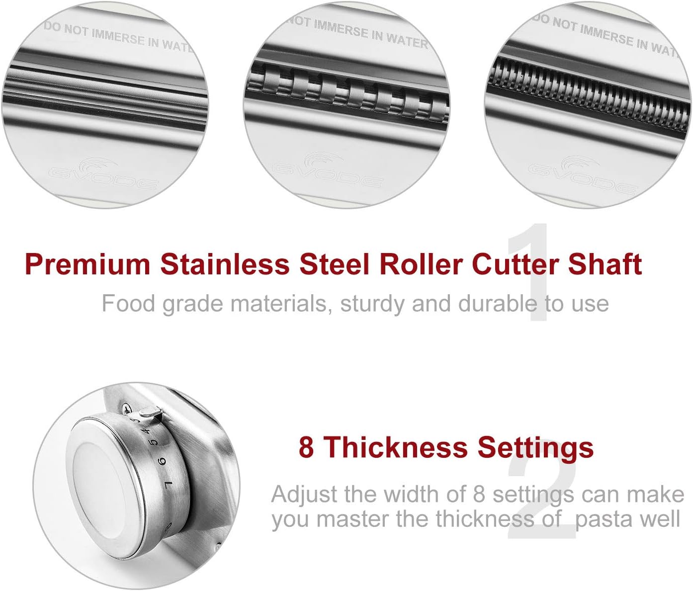 GVODE 3Pcs Pasta Attachment for KitchenAid Stand Mixer, 304 Stainless Steel