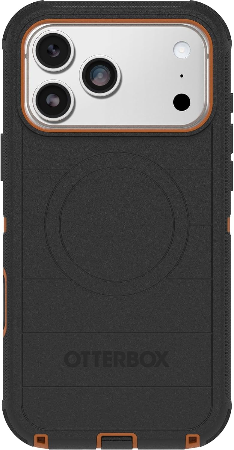 OtterBox iPhone 17 Pro Max (Only) - Defender Series Case - Black Chateau (Black & Orange) - Snaps on MagSafe - Tough - Rugged & Durable