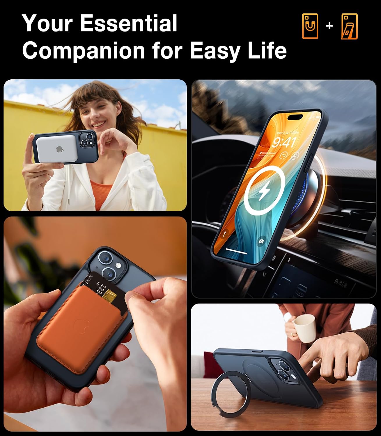 TORRAS for iPhone 13 Case, iPhone 14 Case, Magnetic Stand, Fit for MagSafe