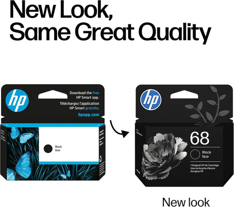 HP 68 Black Ink Cartridge | Works with Envy 6100e, 6500e Series | 7FP21TN