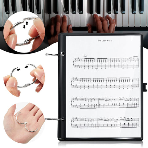10 Sheets Music Flip Folder Marching Band Plastic Flip Folder Pages,Black