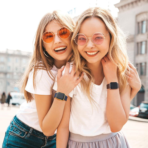 Thin Genuine Leather Bands Compatible with Apple Watch for Women Men