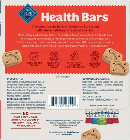 Blue Buffalo Health Bars Bacon Egg & Cheese Mini Dog Biscuits, 12 ct