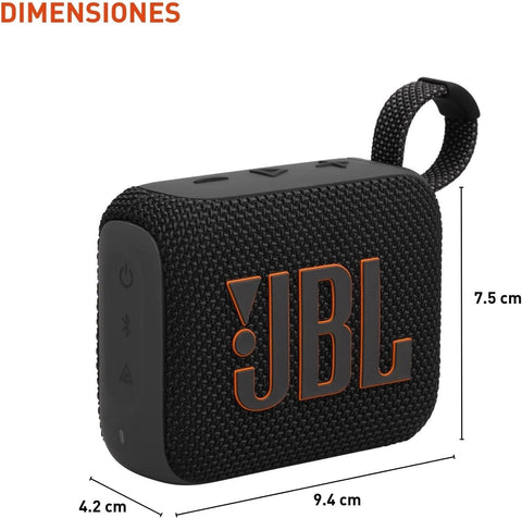 JBL Go 4 - Ultra-Portable, Waterproof and Dustproof Bluetooth Speaker, Big JBL Pro Sound with Punchy bass, 7-Hour Built-in Battery, Made in Part with Recycled Materials (Black)