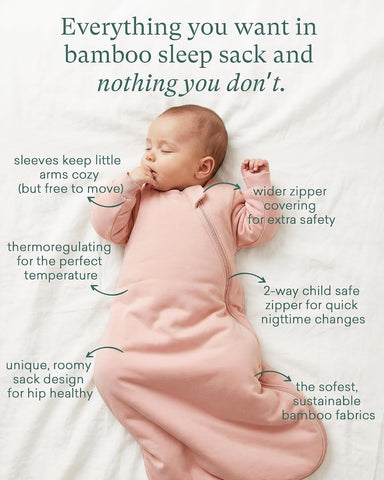 PurComfy Supersoft Premium Bamboo Viscose Long Sleeve Sleep Sack, 1.0 TOG