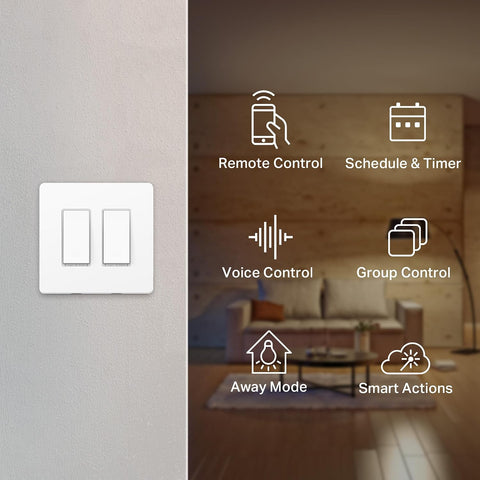 Kasa Smart Switch 2-Gang, HS200-2, Single Pole, Need Neutral Wire