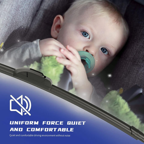 OEM QUALITY 22" + 22" Premium All-Seasons Stable And Quiet Windshield Wiper Blades(Set of 2)