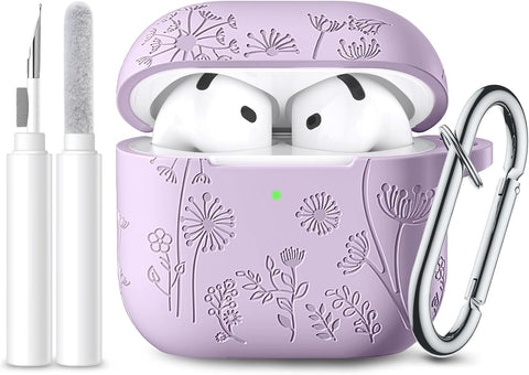 Lerobo for AirPods 4 Case with Cleaner Kit & Keychain, Lavender