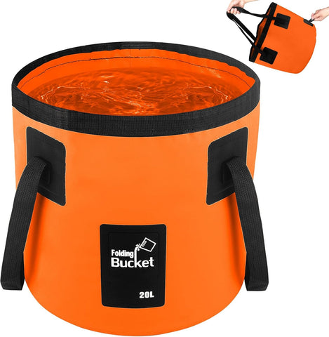 5 Gallon Bucket for Cleaning, Collapsible Mop Bucket Wash Basin Foldable Car Wash Buckets for Fishing Shower Travel, Portable Water Storage Containers for Household RV Essentials and Beach Supplies