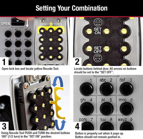Master Lock Push Button Key Lock Box, Indoor Outdoor 5 Keys 2-Pack 5422EC2