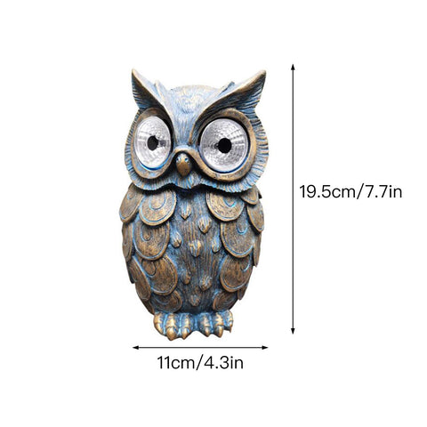 Cute Owl Shaped Solar Lights, Outdoor Decorative Garden Lights with LED Eyes, Animal Solar Garden Lights with Switch Decorative Led Solar Light for Patio, Lawn, Yard(Grey)