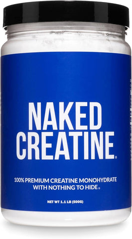 NAKED Pure Micronized Creatine Monohydrate Powder - NSF Certified, Unflavored, 500g, 1.1lb Bulk - Vegan, Non-GMO, Gluten-Free, Soy-Free, No Fillers, Supports Muscle Growth & Strength - 100 Servings