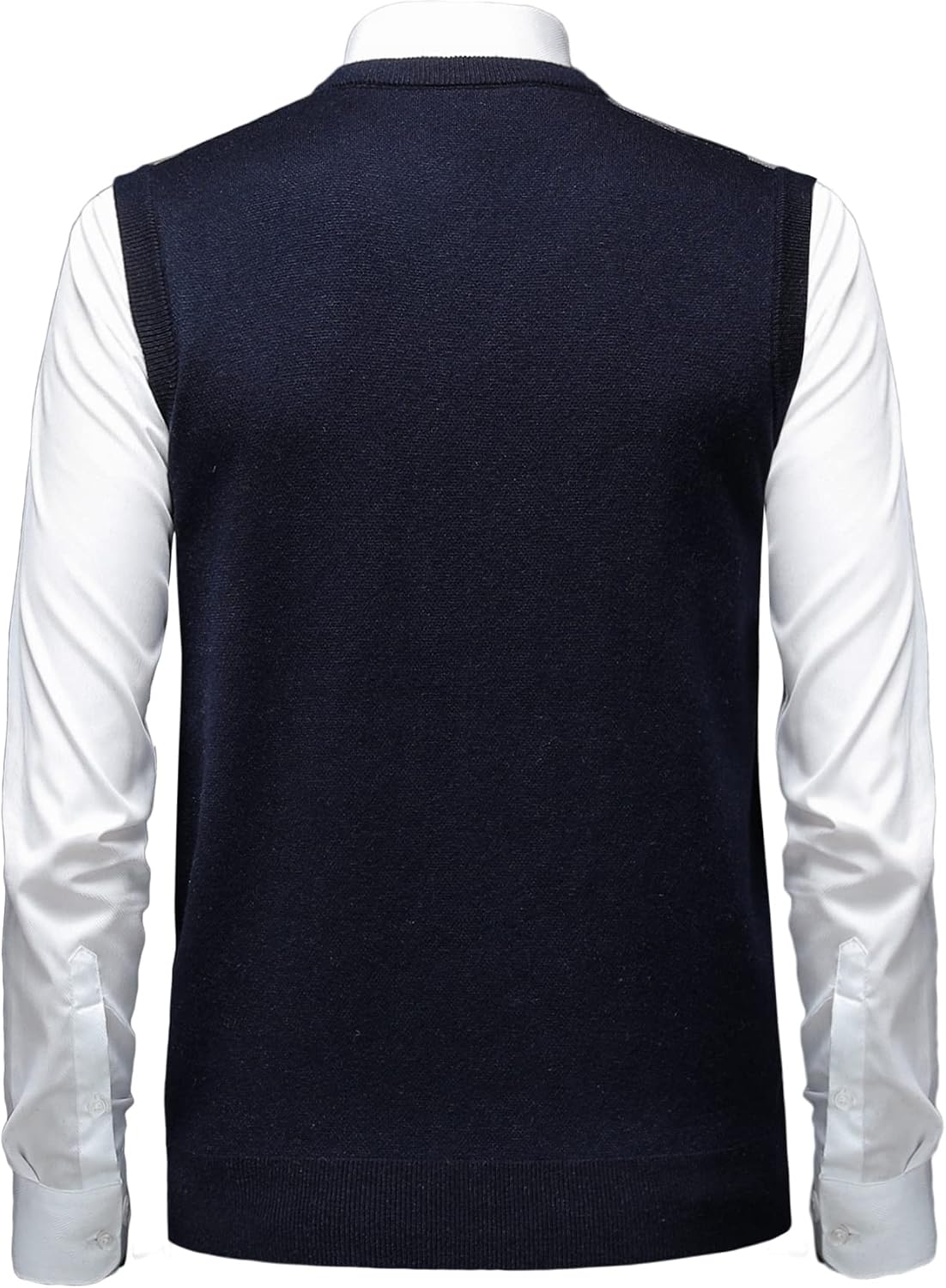 Mens Thick Argyle Sweater Vests Classic V-Neck Knitwear Sleeveless Pullover Autumn Winter Warm Tank Tops