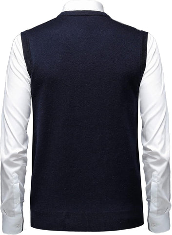 Mens Thick Argyle Sweater Vests Classic V-Neck Knitwear Sleeveless Pullover Autumn Winter Warm Tank Tops