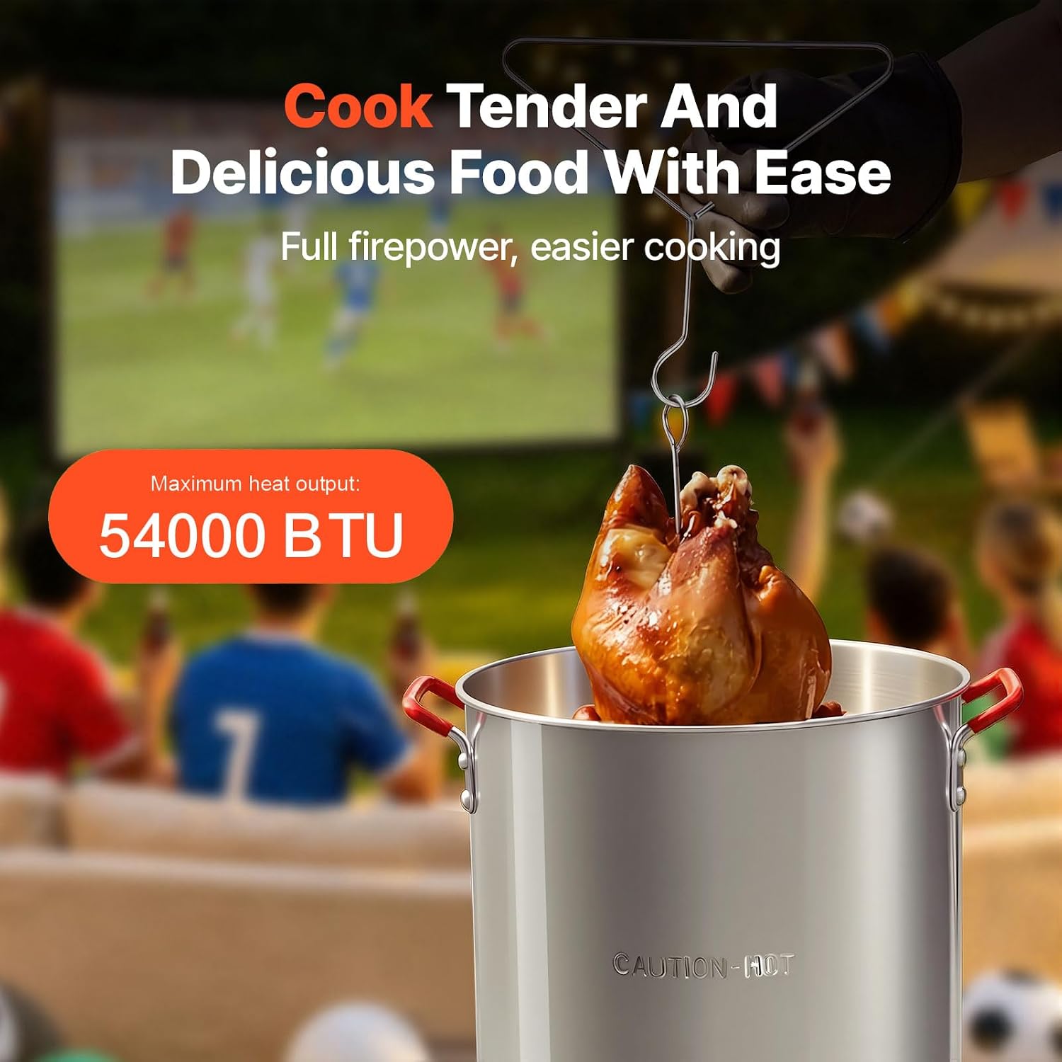 VEVOR Turkey Deep Fryer, 30-qt Turkey & 10-qt Outdoor Aluminum Seafood Boiling Kit, Fish Steamer Cooker Set, 54,000 BTU Burner Propane Gas Boiler, Gifts for Thanksgiving Day