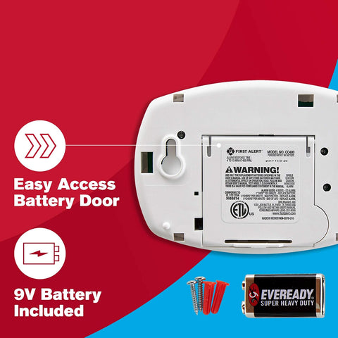 First Alert CO400 Carbon Monoxide (CO) Detector, Battery Operated Alarm, 2-Pack