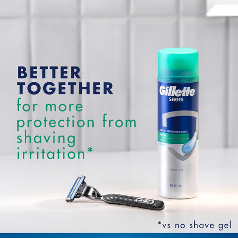 Gillette Series 3X Action Shave Gel, Sensitive Twin Pack, 7 Oz (Pack of 2)