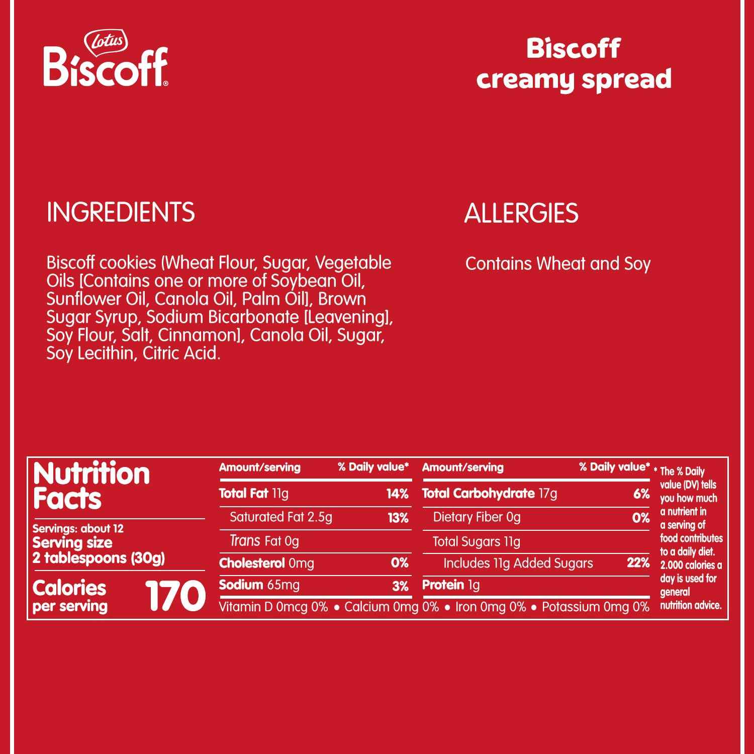 Lotus Biscoff, Cookie Butter Spread, Creamy, non GMO + Vegan, 14.1 oz, Pack of 8 | Bulk pack of smooth spread (3,2kg) – vegan, nut free, no added colours or flavours, great for stocking up