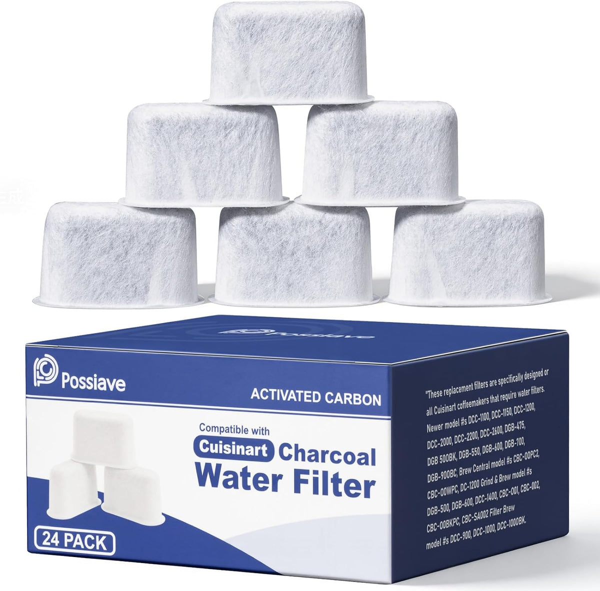 Possiave 24-Pack Water Filters for Cuisinart Coffee Maker
