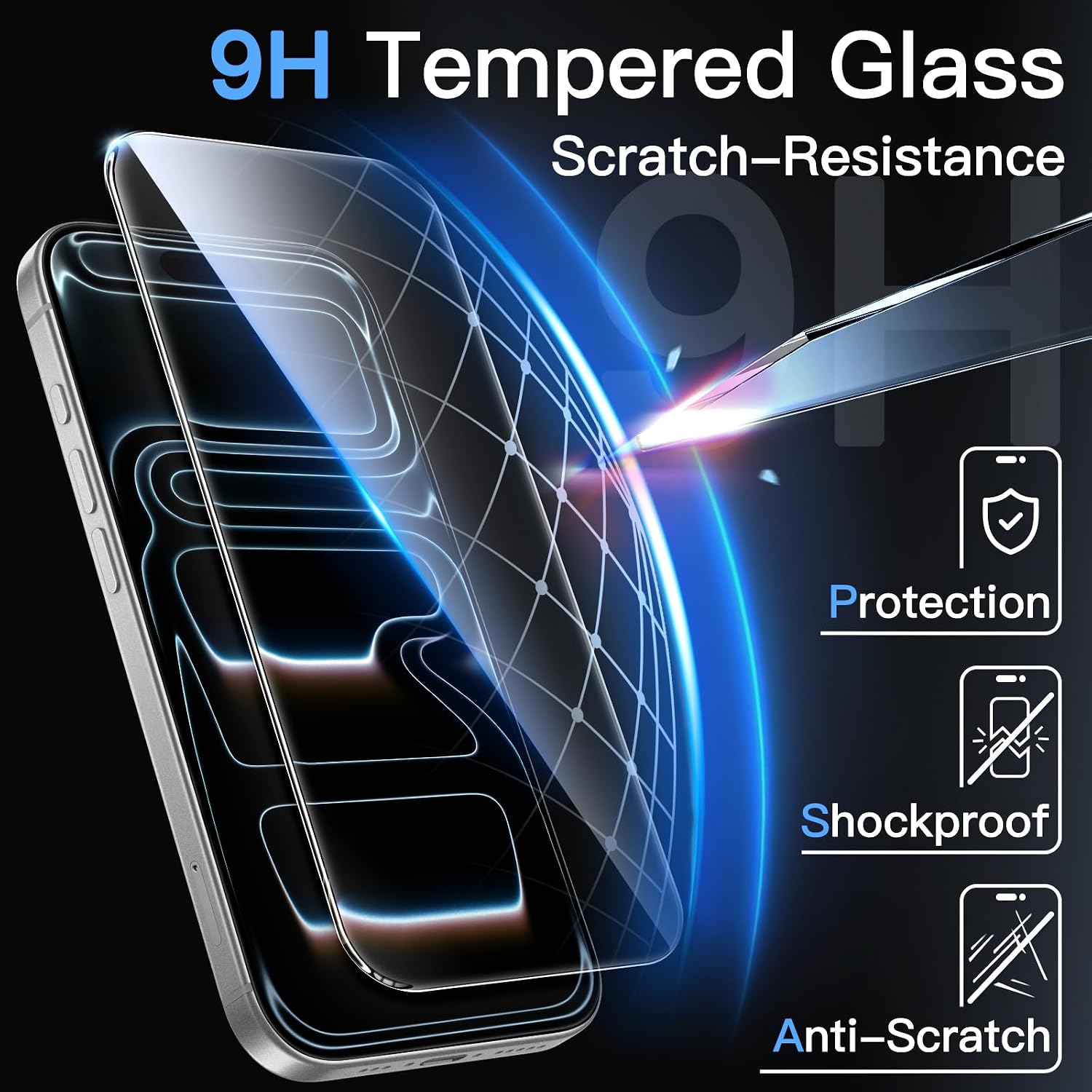 JETech Screen Protector for iPhone 17 Pro Max, 3-Pack