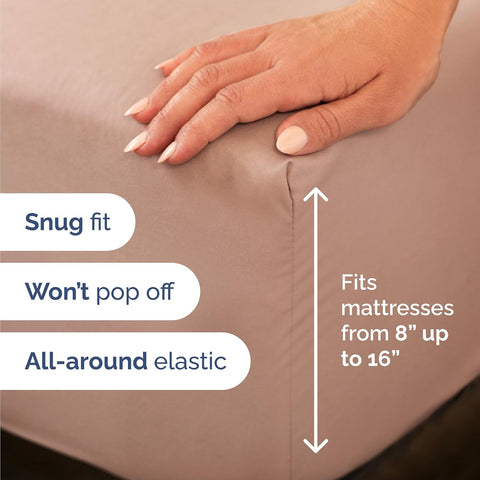 Queen Size 4 Piece Sheet Set - Comfy Breathable & Cooling Sheets - Mauve