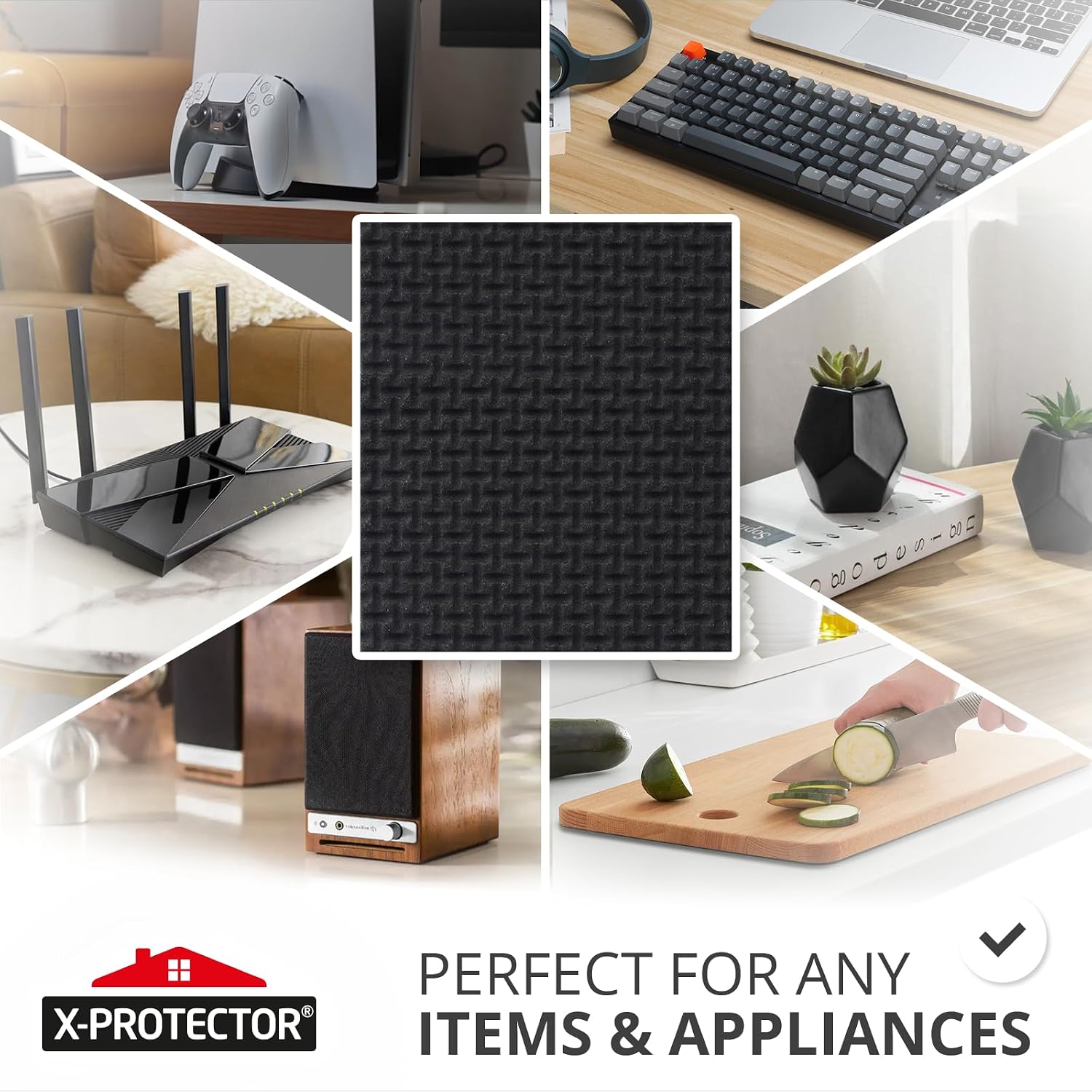 X-Protector Non Slip Pad - 1 Black Roll, 40 x 4 - Premium Silicone Feet