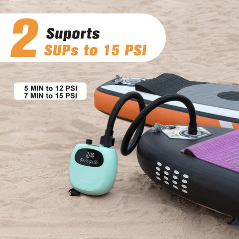 dwndpump Paddle Board Electric Pump, Rechargeable Battery-Powered Auto-Off