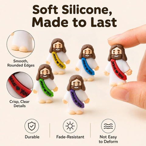36 Pack Little Jesus Figurines in Bulk, Jesus Loves You Figures, Small Jesus Figurines, Tiny Jesus Figures for Church Christmas Party Favors Religious Easter Gifts for Egg Stuffers