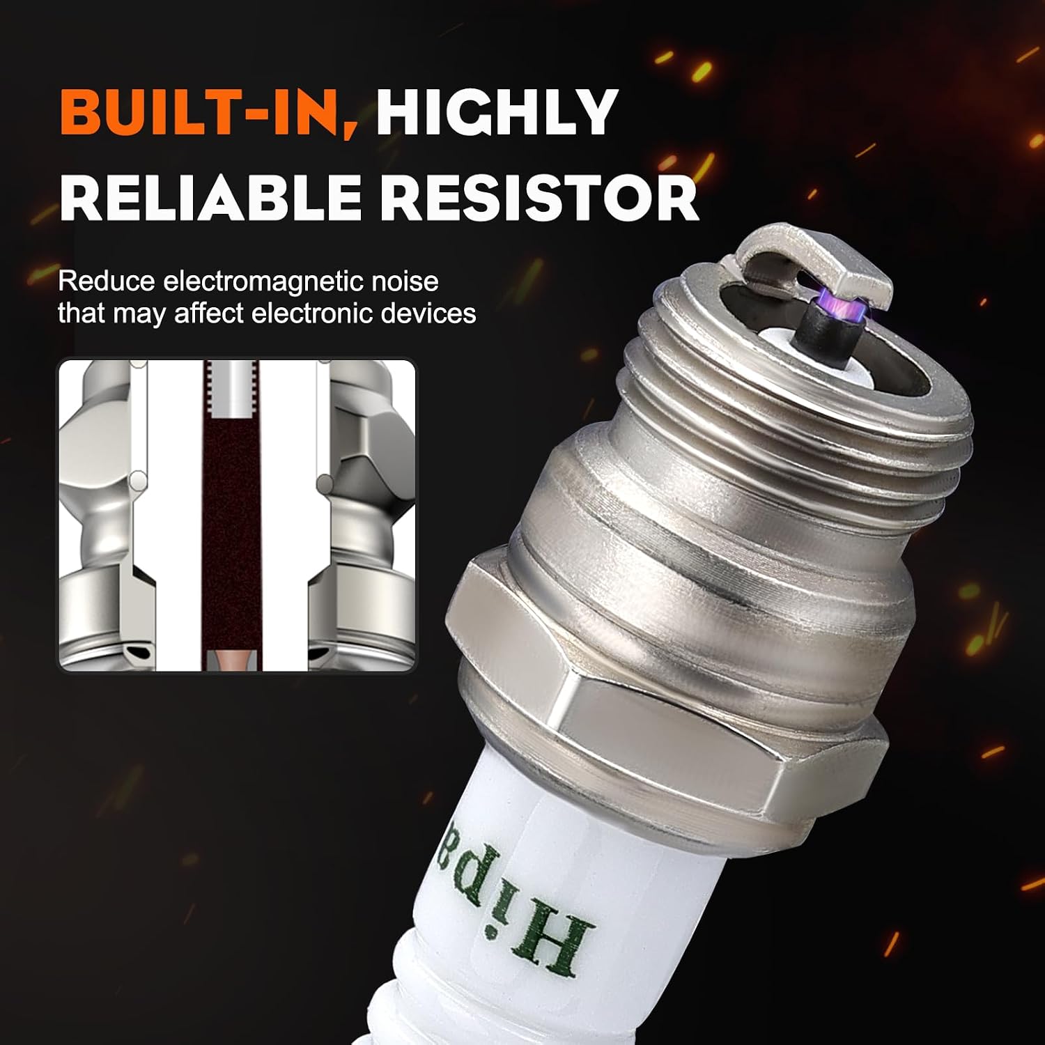 Hipa 794-00055A Spark Plug Replaces MTD 794 00055A 753-06847 753-06193 794-00050 Champion RDJ7J DJ7J NGK BM6F Spark Plug (4 Pack)