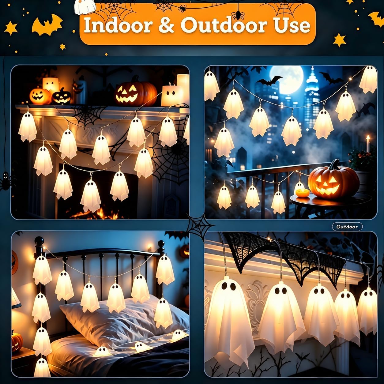 Solar Halloween Decorations Outdoor, Ghost Halloween Decor Lights