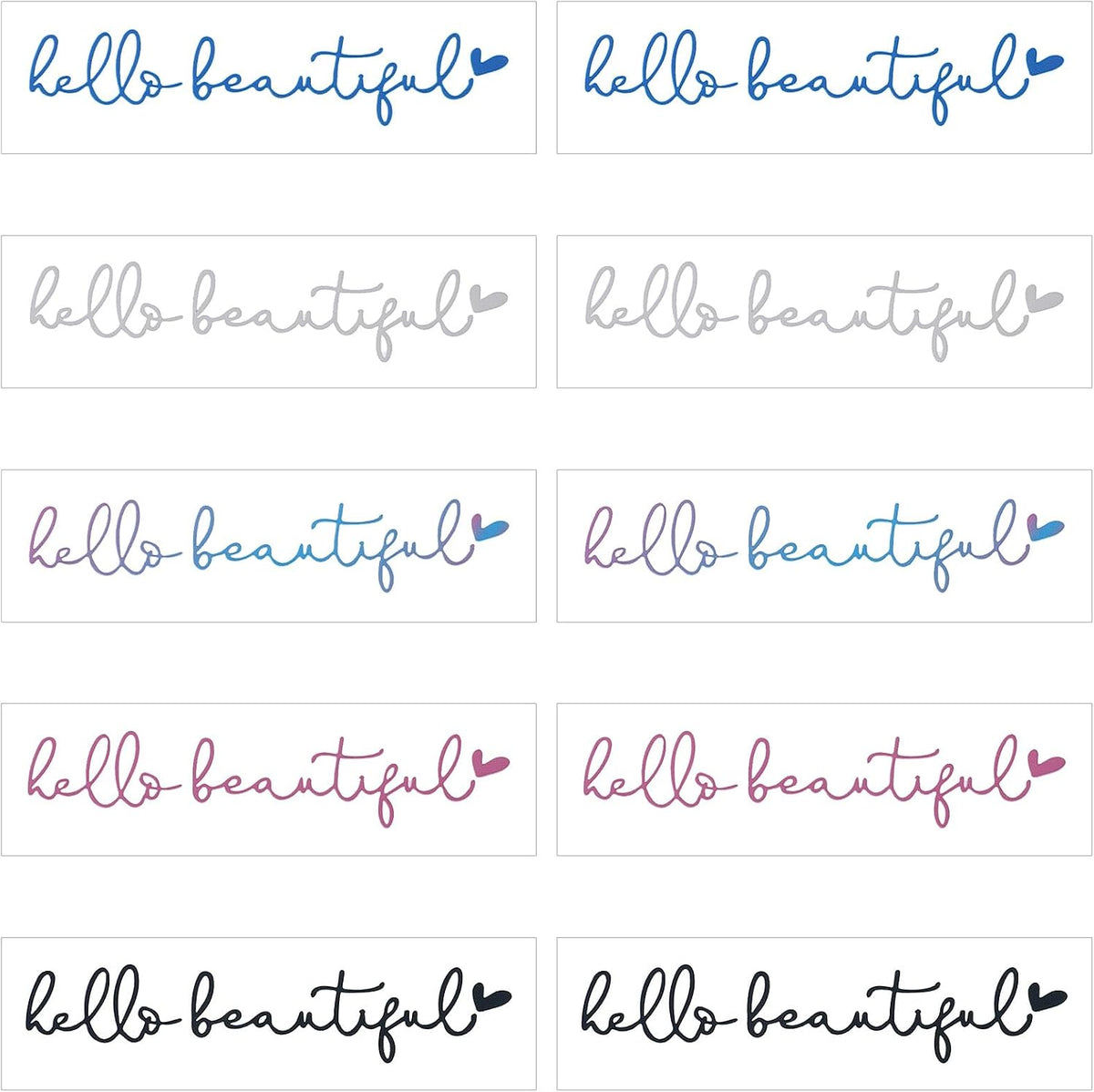 Hello Beautiful Mirror Decal, 10Pcs, Rearview Mirror Sticker