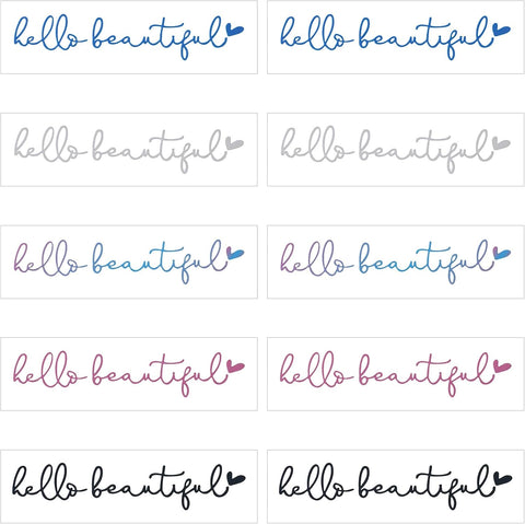 Hello Beautiful Mirror Decal, 10Pcs, Rearview Mirror Sticker