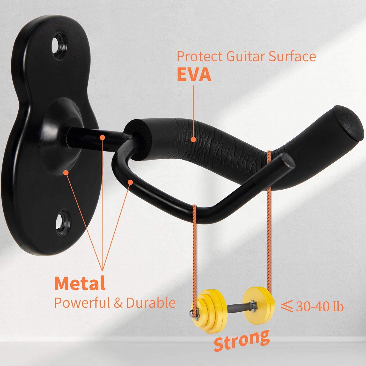 WOGOD Guitar Hanger Wall Mount Guitar Wall Holders Hooks Stands (Guitar Style -5P)