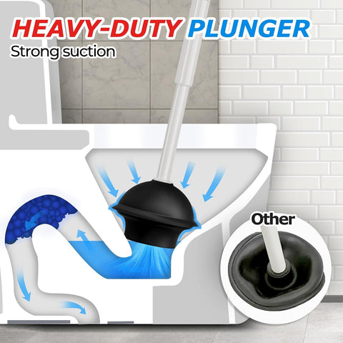 FORASTO 2Pack 3in1 Toilet Brush and Plunger Set - Bathroom Bowl Holder Kit