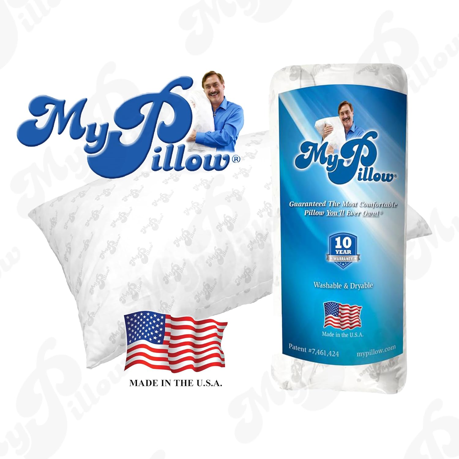 MyPillow Bedding Bed Pillows for Sleeping Queen Size, Set of 2,for Back, Stomach or Side Sleepers - My Pillow Classic [Queen, Firm]