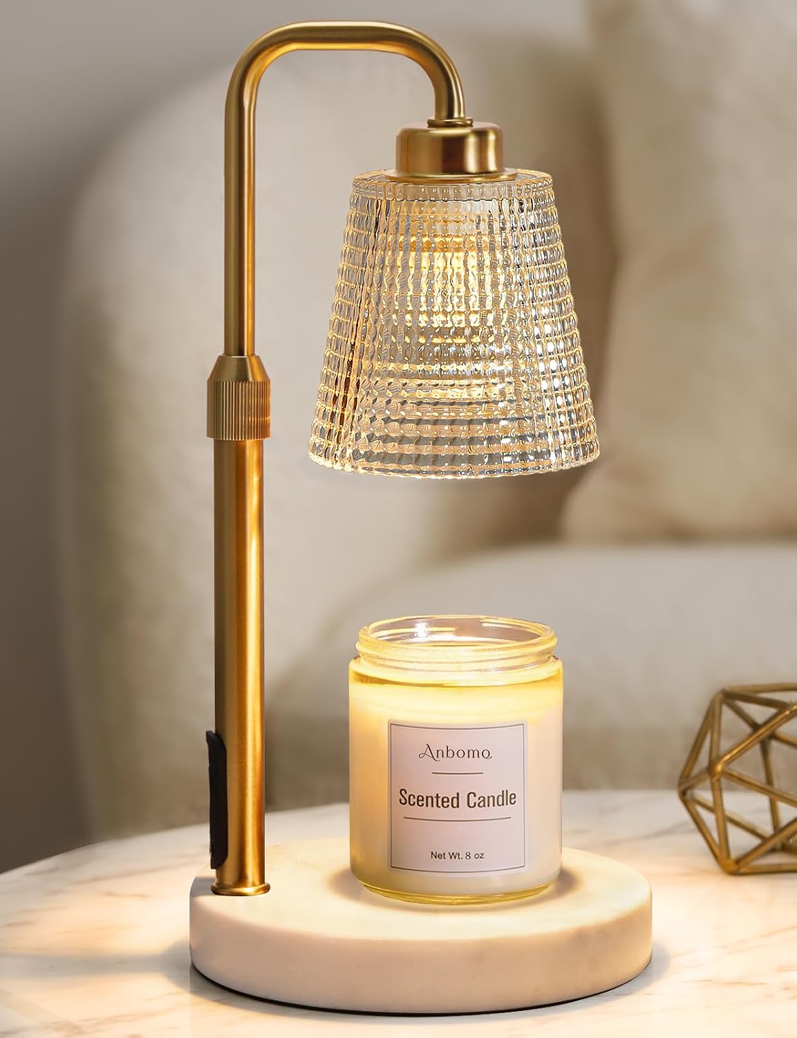 Marble Candle Warmer Lamp with Timer, Birthday Gifts for Women, Room Decor