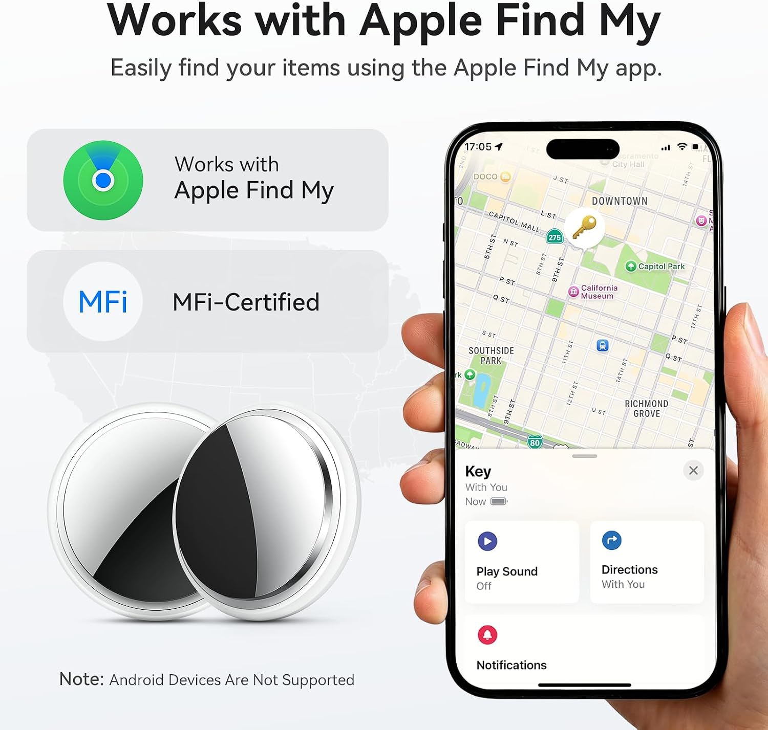 Air Tracker Tag-2 Pack, Smart Item Tags [Apple MFi Certified]